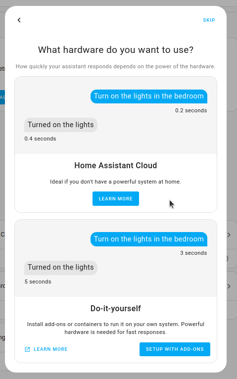 Screenshot of onboarding wizard
